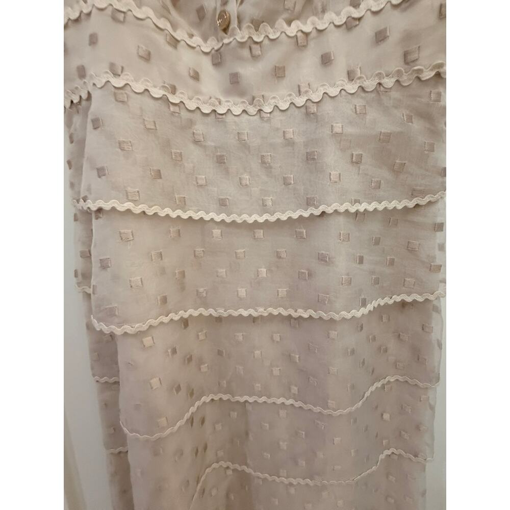 Tory Burch Cream and Beige Midi 100% Silk Sundress - US 2 - Picture 4 of 9